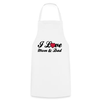 i_love_mom_dad_r2 - Tablier de cuisine - blanc - Devant - AI Model Male 185 dark (185cm)
