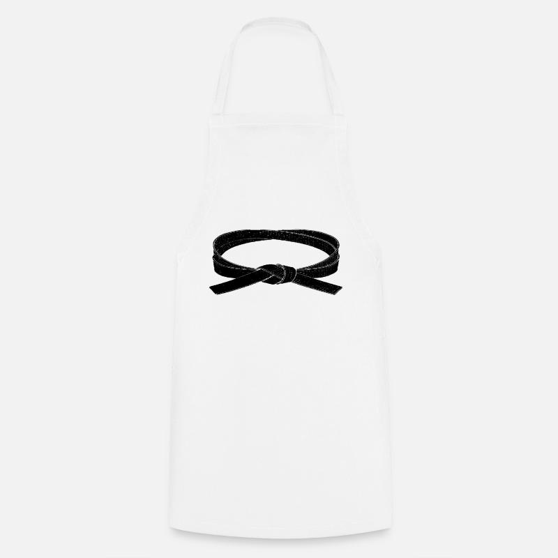 black belt - Cooking Apron - white