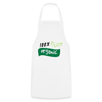 100% Bio Bio Green Logo Natur Öko Bio - Tablier de cuisine - blanc - Devant - AI Model Male 185 dark (185cm)