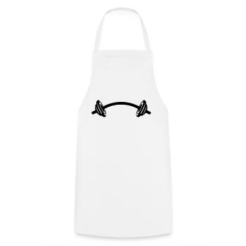 Dumbbell bodybuilding twisted 2 - Cooking Apron - white - Front - AI Model Male 185 dark (185cm)