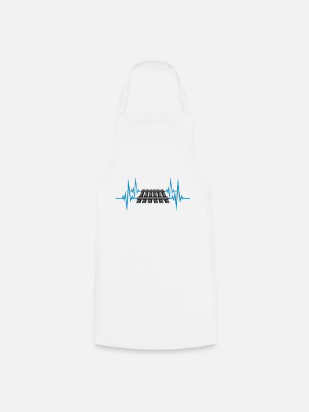 Pulse heartbeat track - Cooking Apron - white