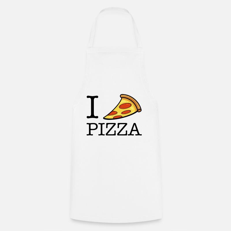 J'aime la pizza - Déclaration d'amour de Pizza Italy - Tablier de cuisine - blanc