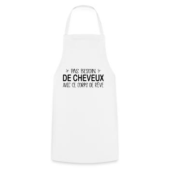 Pas besoin de cheveux avec ce corps de rêve - Tablier de cuisine - blanc - Devant - AI Model Male 185 dark (185cm)