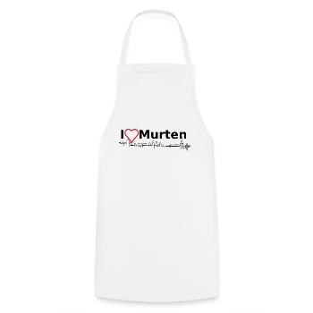 I Love Murten (mit Skyline der Altstadt) - Kochschürze - Weiß - Vorne - AI Model Male 185 dark (185cm)