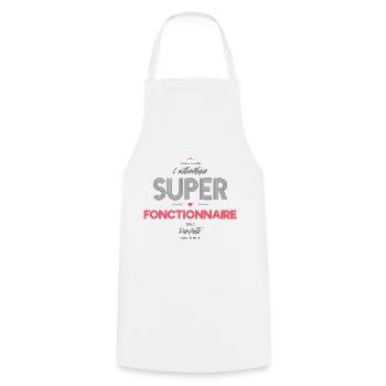 L authentique super fonctionnaire - Tablier de cuisine - blanc - Devant - AI Model Male 185 dark (185cm)