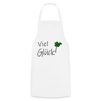 Viel Glück - Kochschürze - Weiß - Vorne - AI Model Male 185 dark (185cm)