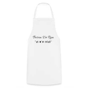 besoin de rien je m'ai déjà - Tablier de cuisine - blanc - Devant - AI Model Male 185 dark (185cm)