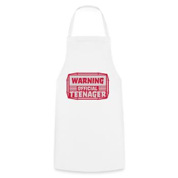avertissement citation officielle d’adolescent - Tablier de cuisine - blanc - Devant - AI Model Male 185 dark (185cm)