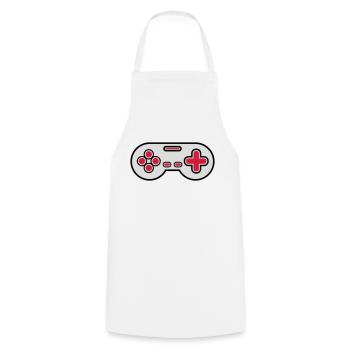Ancien contrôleur Retro Gamer - Tablier de cuisine - blanc - Devant - AI Model Male 185 dark (185cm)