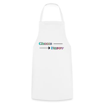 Choose Happy - Kochschürze - Weiß - Vorne - AI Model Male 185 dark (185cm)