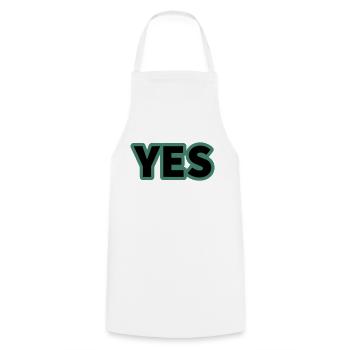 YES - Cooking Apron - white - Front - AI Model Male 185 dark (185cm)