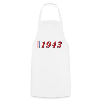 Year 1943 - Cooking Apron - white - Front - AI Model Male 185 dark (185cm)