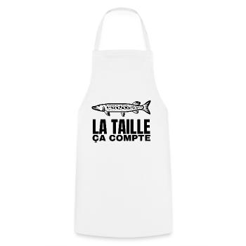 la taille ça compte - Tablier de cuisine - blanc - Devant - AI Model Male 185 dark (185cm)