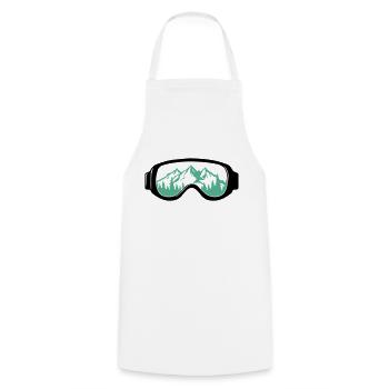 Skibrille - Kochschürze - Weiß - Vorne - AI Model Male 185 dark (185cm)