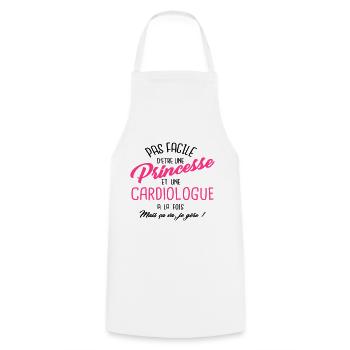 Princesse et cardiologue - Tablier de cuisine - blanc - Devant - AI Model Male 185 dark (185cm)