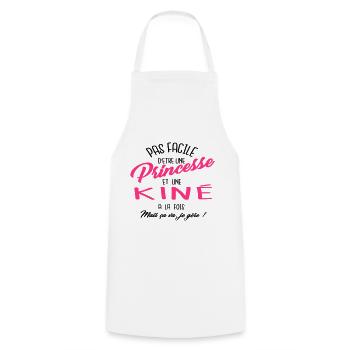 Princesse et kiné - Tablier de cuisine - blanc - Devant - AI Model Male 185 dark (185cm)