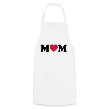 Mom heart - Cooking Apron - white - Front - AI Model Male 185 dark (185cm)