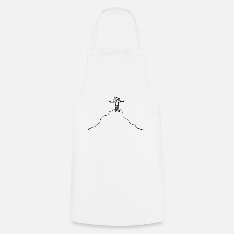 Strichmännchen auf Berg - Libre Liberté - Tablier de cuisine - blanc