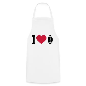 I love football J'aime le football - Tablier de cuisine - blanc - Devant - AI Model Male 185 dark (185cm)
