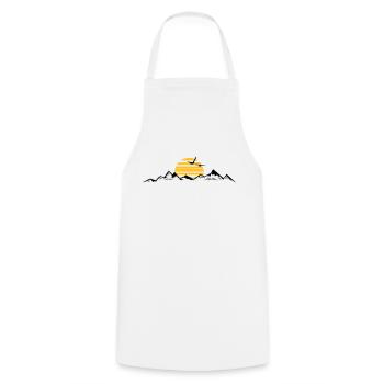 MONTAGNES Paysage Silhouette Panorama - Tablier de cuisine - blanc - Devant - AI Model Male 185 dark (185cm)