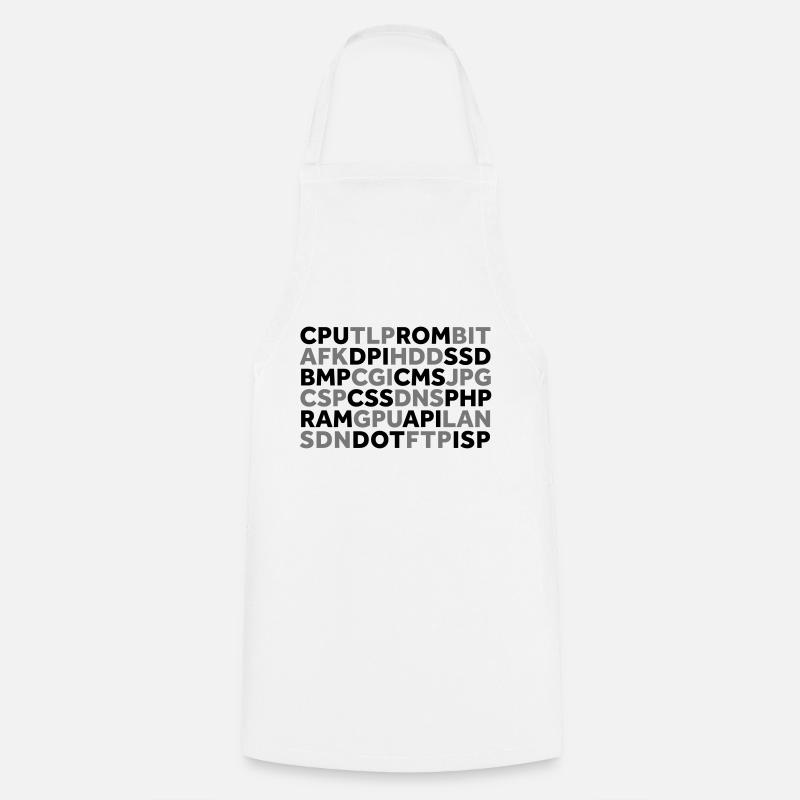 Abréviations du monde informatique - Tablier de cuisine - blanc