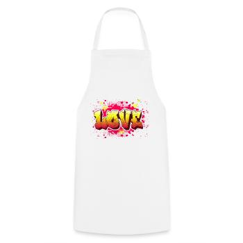 Chers graffitis - Tablier de cuisine - blanc - Devant - AI Model Male 185 dark (185cm)