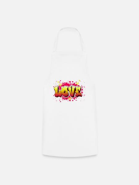 Love Graffiti - Cooking Apron - white
