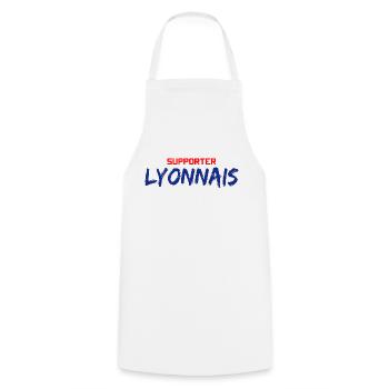 Supporter Lyonnais - Fan de sport et de Lyon - Tablier de cuisine - blanc - Devant - AI Model Male 185 dark (185cm)