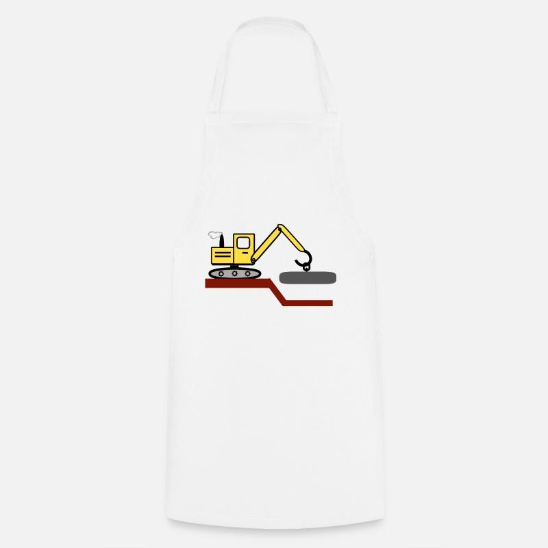 Bagger - Kochschürze - Weiß