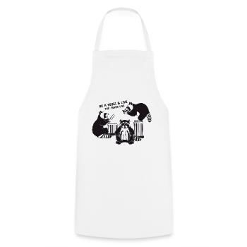 Racoon Band - soyez un rebelle et vivez la vie des ordures - Tablier de cuisine - blanc - Devant - AI Model Male 185 dark (185cm)