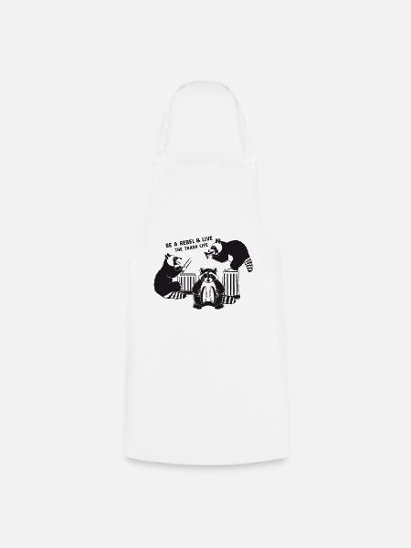 Racoon Band - soyez un rebelle et vivez la vie des ordures - Tablier de cuisine - blanc