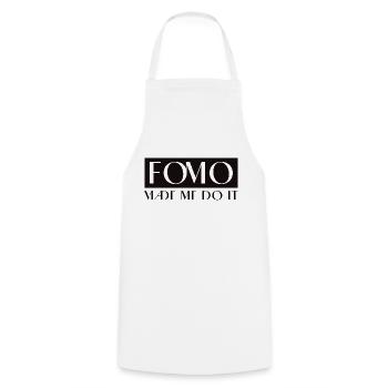 FOMO Peur de passer à côté. M’a fait le faire - Tablier de cuisine - blanc - Devant - AI Model Male 185 dark (185cm)