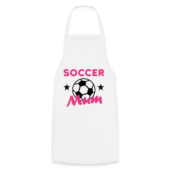 Soccer mum (stars, football) - Cooking Apron - white - Front - AI Model Male 185 dark (185cm)