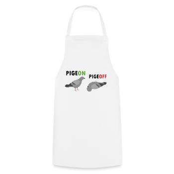 Pigeon Pigeoff - Ornithologue Ornithologue Cochon d’observation des oiseaux - Tablier de cuisine - blanc - Devant - AI Model Male 185 dark (185cm)