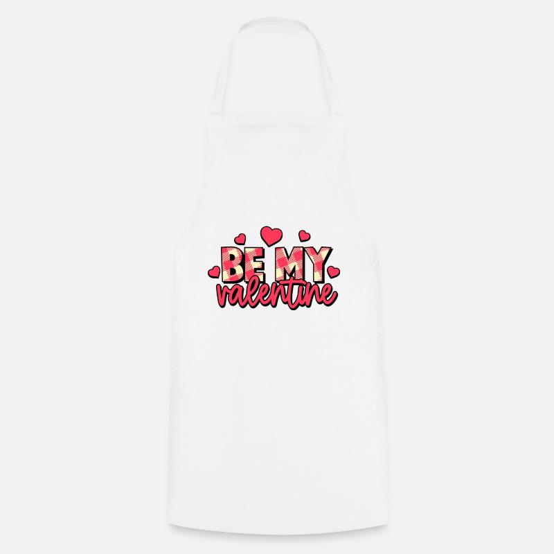 Be My Valentine Plaid Text - Cooking Apron - white
