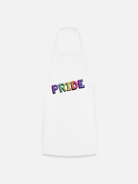 LGBTQ+ PRIDE SCHRIFTZUG - Kochschürze - Weiß