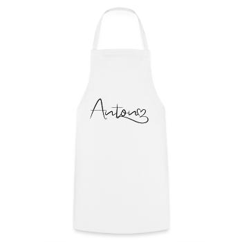 Anton Nom Prénom Coeur Décor - Tablier de cuisine - blanc - Devant - AI Model Male 185 dark (185cm)