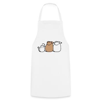 3 Mice Family Child Mom Dad Parents Row Cute - Cooking Apron - white - Front - AI Model Male 185 dark (185cm)