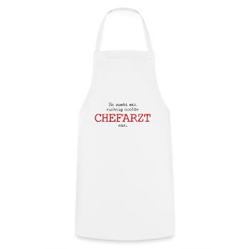 So sieht ein richtig cooler Chefarzt aus. - Kochschürze - Weiß - Vorne - AI Model Male 185 dark (185cm)