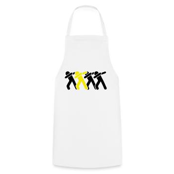 dabbing team - Kochschürze - Weiß - Vorne - AI Model Male 185 dark (185cm)