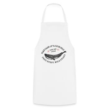 Safe the Ocean - Cooking Apron - white - Front - AI Model Male 185 dark (185cm)
