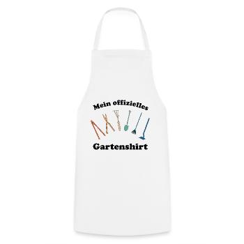 Mein offizielles Gartenshirt Retro Gartenwerkzeug - Kochschürze - Weiß - Vorne - AI Model Male 185 dark (185cm)