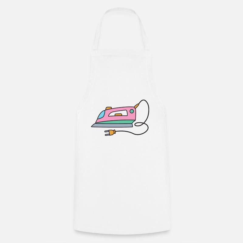 Fer à repasser - Tablier de cuisine - blanc