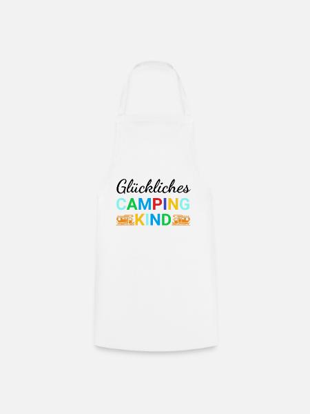 Glückliches Camping Kind - Kochschürze - Weiß