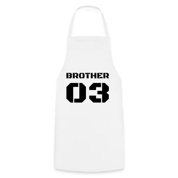 Brother 3 - Brother 03 - Cooking Apron - white - Front - AI Model Male 185 dark (185cm)