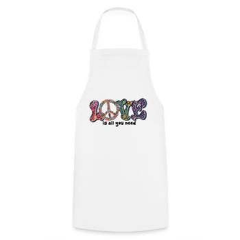 L’amour est tout ce dont vous avez besoin Design / Peacezeichen - Tablier de cuisine - blanc - Devant - AI Model Male 185 dark (185cm)