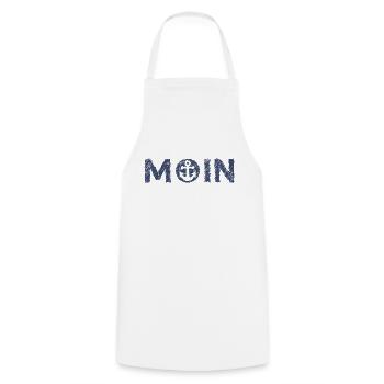 Moin Anker Nordsee Gekritzel Geschenkidee Graublau - Kochschürze - Weiß - Vorne - AI Model Male 185 dark (185cm)
