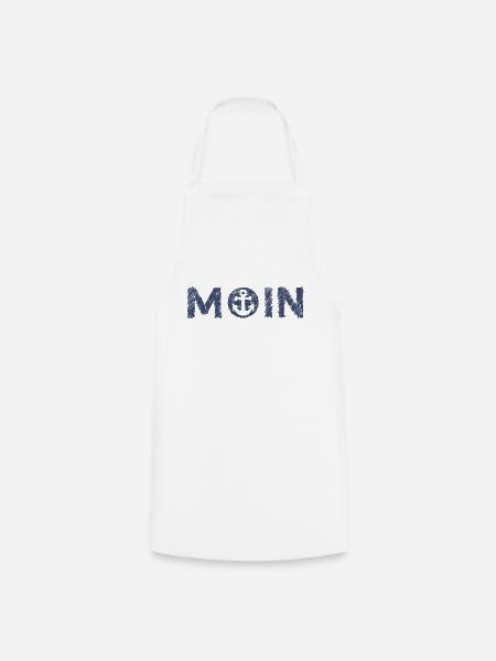 Moin Anker Nordsee Gekritzel Geschenkidee Graublau - Kochschürze - Weiß