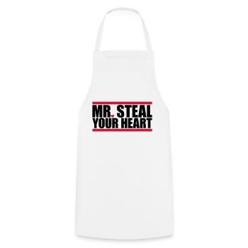 Monsieur vole votre cœur - Tablier de cuisine - blanc - Devant - AI Model Male 185 dark (185cm)