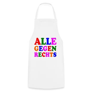 Alle gegen rechts - Kochschürze - Weiß - Vorne - AI Model Male 185 dark (185cm)